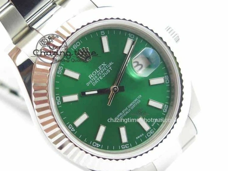 0202 DateJust II 41mm SS BP Maker Best Edition Green Dial On SS Bracelet SA AllSeason 3677
